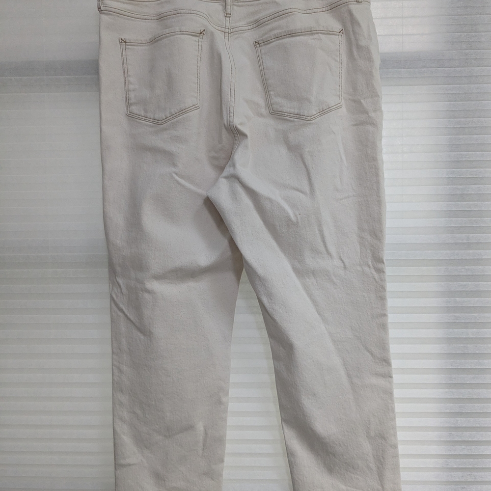 a.n.a Cream High Rise Straight Jeans - Picture 2 of 3